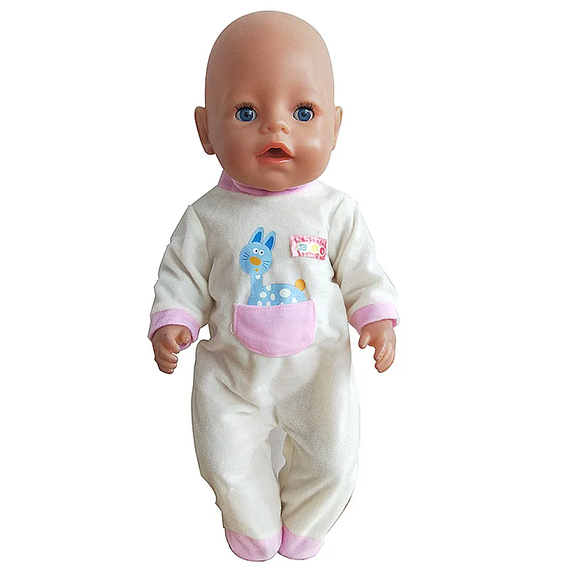 С длинным рукавом Круглый воротник рисунком комбинезон подходит 43 см Zapf Baby Born