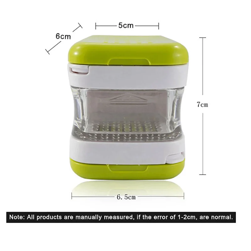 Multifunctional Sharp Garlic Hand Press Stainless Steel Practical Garlic Slicer Chopper Crusher Crush Kitchen Tools - Green (3)
