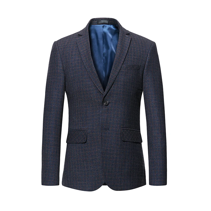 Классический Стиль плед Для мужчин пиджак Slim Fit Роскошные Бизнес Повседневное