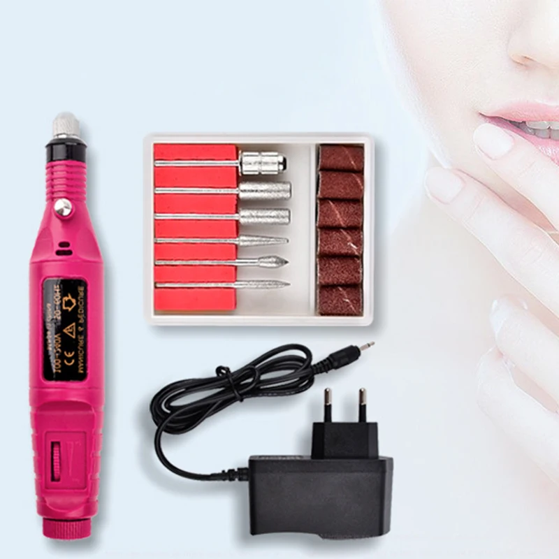 

1 Set 6 Bits Pro Electric Nail Drill Machine Apparatus for Manicure Pedicure with Cutter Nail Drill Art Machine Kit Nail tools