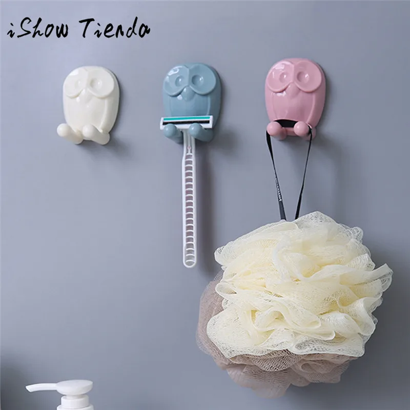 Owl Hook Strong Self Adhesive Door Wall Hangers Towel Mop Toothbrush