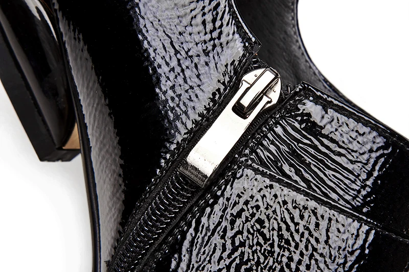 Kickway/женские черные пикантные туфли-лодочки на каблуке с острым носком; сезон лето-весна-осень; модная женская обувь; Mulher Zapato; большие размеры 34-42