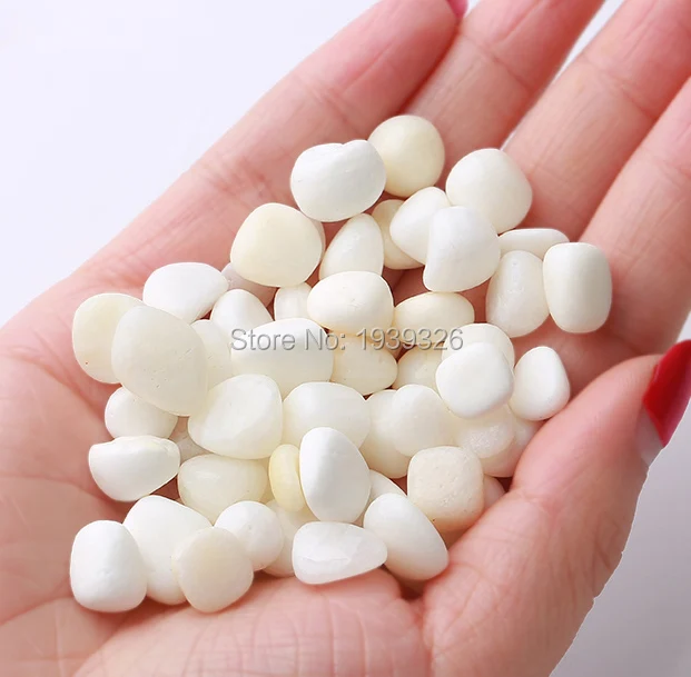 White Round Decorative Marbles Beads 250g Pebbles Stones For Vase