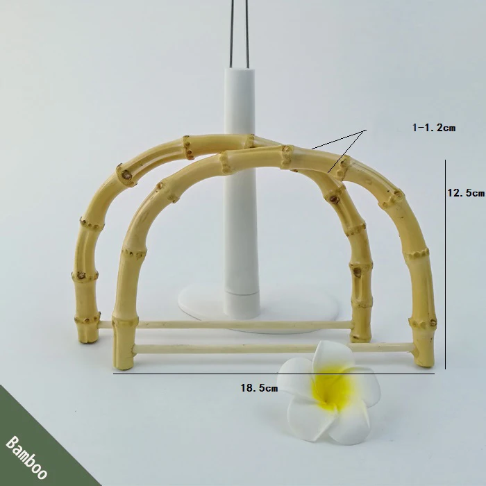 5 пар = 10 шт., натуральный бамбук 18.5x12.5 см большой D Кольцо ручками, DIY женские сумки Bolso Классическая бамбуковой ручкой оптовая продажа