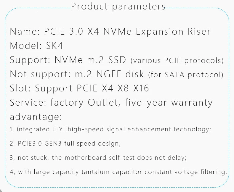 M.2 NVMe SSD NGFF для PCIE X4 адаптер M ключ интерфейсная карта Suppor PCI-e PCI Express 3,0x4 Размер 2230-2280 m.2 полная скорость хорошая