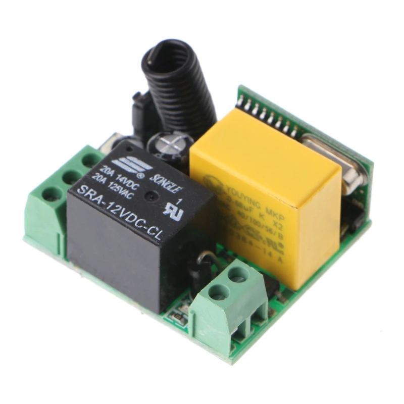 OOTDTY AC 220V 10A 1CH RF 433MHz Wireless Remote Control Switch Receiver + Transmitter Kit OOTDTY AC 220V 10A 1CH RF 433MHz Wireless Remote Control Switch Receiver + Transmitter Kit