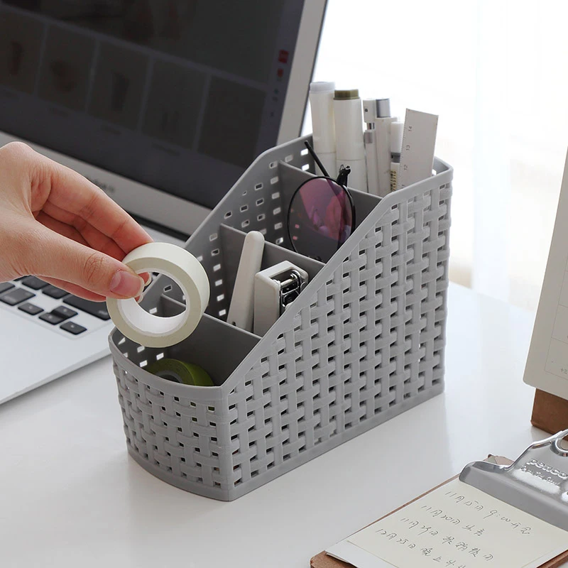 Multi-grid-plastic-box-creative-desktop-makeup-organize-storage-box-cosmetic-case-remote-control-holder-small