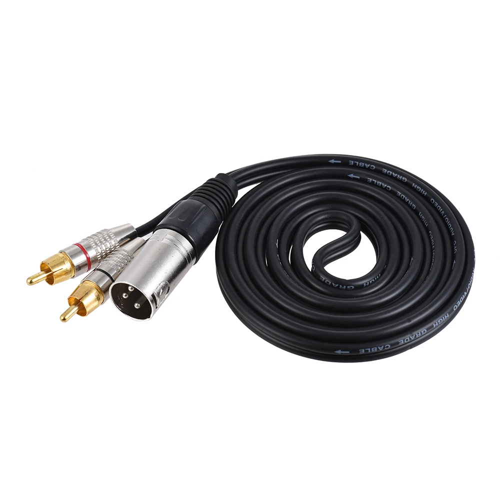 1 XLR штекер 2 RCA стерео аудио кабель Разъем Y разделительный провод шнур (1 5 м/4 9