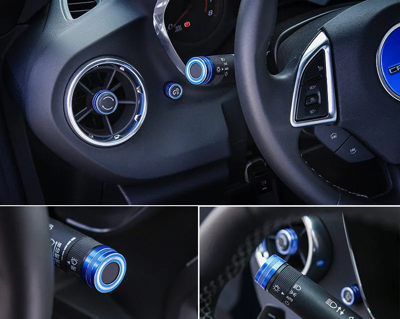 Us 53 03 6 Off Blue Alloy Car Air Conditioning Knobs Button Cover Decoration For Chevrolet Camaro 2017 2018 Car Interior Accessories Styling In