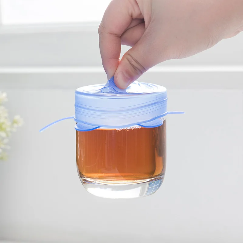 ORZ 6 Pcs Kitchen Tools Bowl Cover Pan Lid Premium Stretch Silicone Bowl Lid Food Wrap Fresh-Keeping Cover Sealing Cap