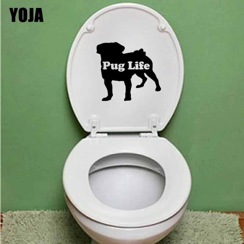 YOJA 21 2*19 3 см Pug Life наклейки для унитаза собачников щенок домашний Декор стены