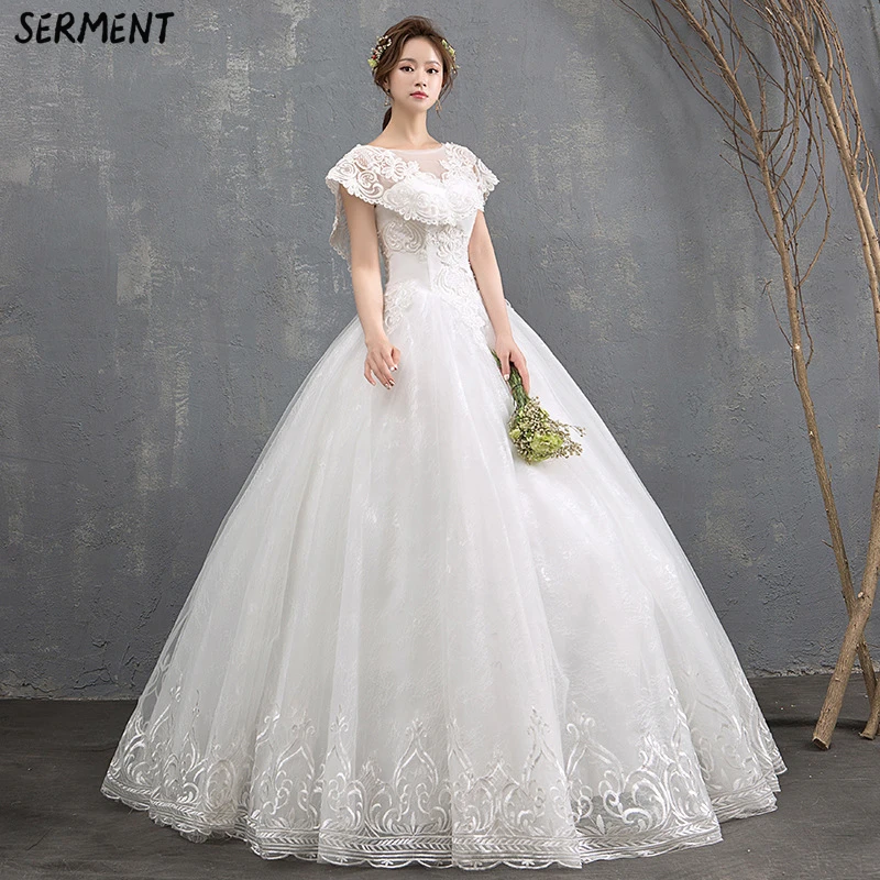 

Wedding Dress 2019 New Summer Paragraph Word Shoulders In The Sleeves Bride Large Size Pettiskirt Women