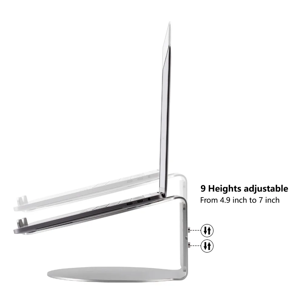 

Laptop Riser Computer Desk Stand 9Level Height Adjustable Free Lift Aluminum Notebook Cooling Holder for MacBook Air Pro 11-17''
