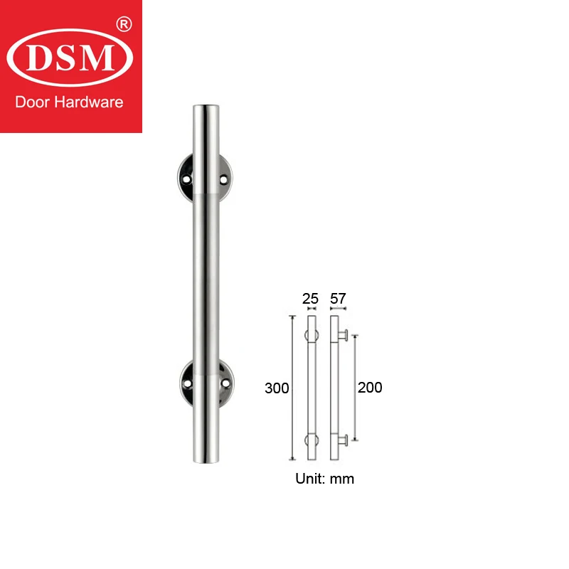 Практичная ручка входной двери 304 Нержавеющая сталь полированная и щеткой тянуть ручки PA-371 для Деревянный/Frame двери