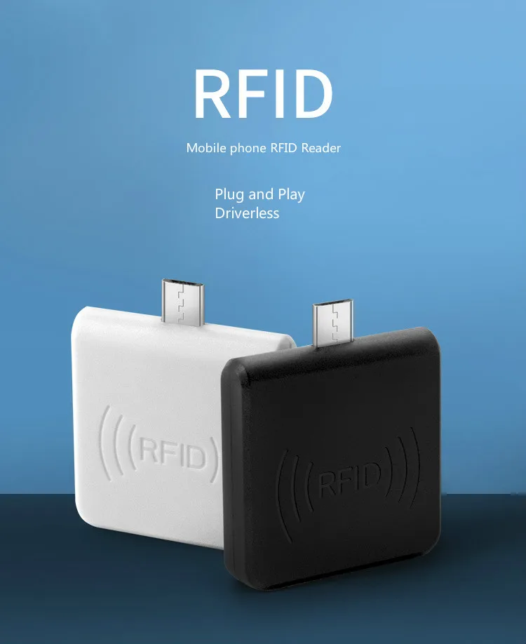 125KHz Mini RFID Reader Mobile Phone EM4100 TK4100 ID Card Reader micro usb Interface Support Android System