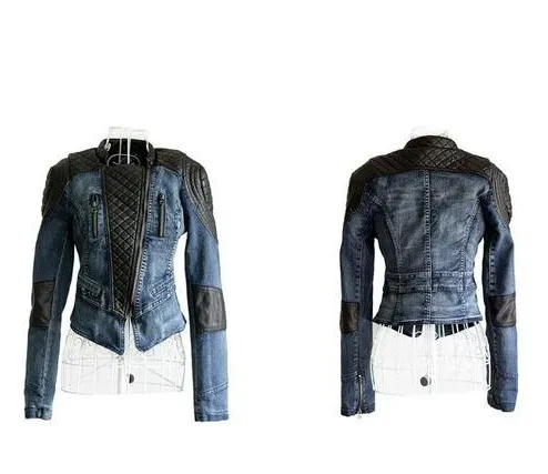 leather denim jacket womens