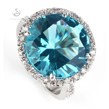 Envío gratis romántica luz de la piedra azul top ventas moda plateado recomiendan anillo R750 sz #6 7 8 9 10