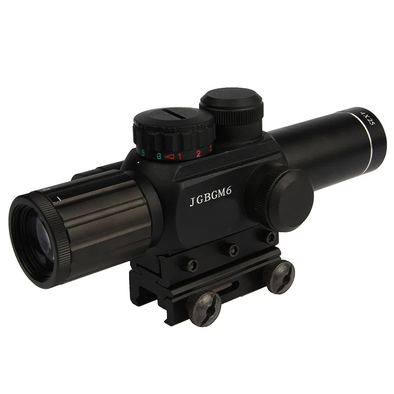 

LUGER M6 4X25 Tactical Laser Riflescope Red/Green Illuminated Rifle Scope Optics Hunting Scopes Fit 20mm Mount For Airsoft Gun