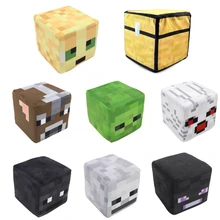 20cm Minecraft Plush (Trapped Chest,Steve,Creeper) Square Stuffed Doll Cartoon Game Toys Pillow Children Chair Gift