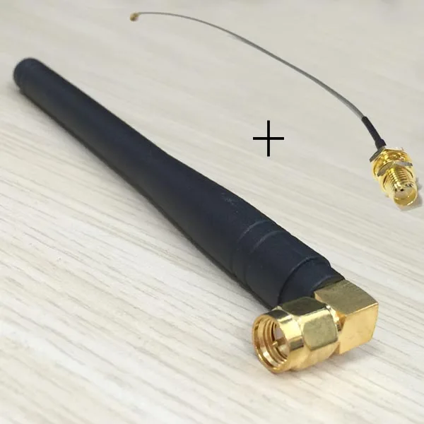 

2.4G Antenna WIFI Antenna 3dbi gain Bluetooth Module SMA male right angle #1 + SMA female to u.fl/ipx connector cable 15cm long