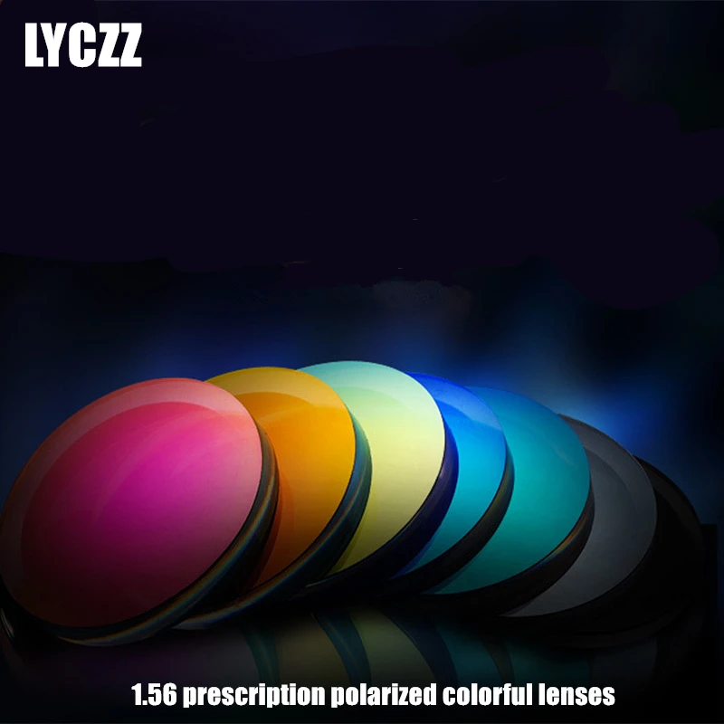 

LYCZZ 1.56 Index Fashion Polarized Mirror Colorful Myopia Lens Prescription Eye Glasses Optical Sunglasses Lenses UV Protection