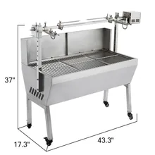 25 Вт большая, из нержавеющей стали барбекю СВИНЬЯ ягненка курица ростер с вертелом Rotisserie домашний инструмент