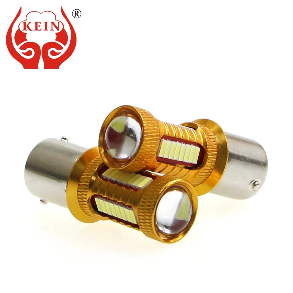 

KEIN 2PCS P21W LED ba15s Bulb 1156 38smd auto car light P21W Bulb Reverse Lights Brake Turn Signal S25 DRL Signal Lamp 12V white