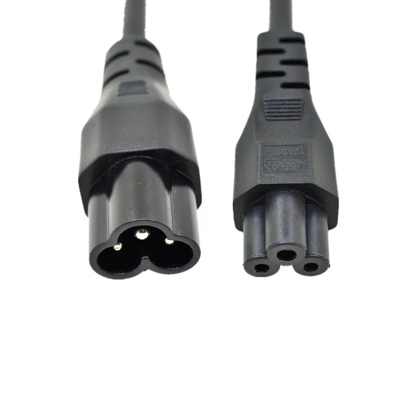 

IEC 320 C6 to C5 3 Pin male to female Micky Cloverleaf short AC Power cable cord 50CM For Laptop AC power Adapter