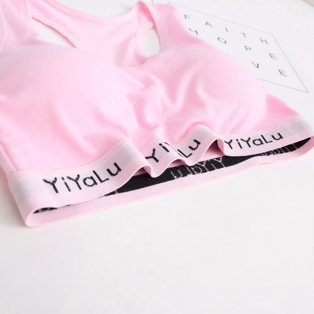 2018 Kids Sports Training Bra for Teenage Girl Underwear Bras Solid Color Wireless Cotton Girls Bra
