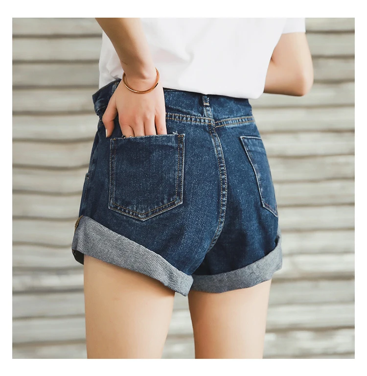 Streamgirl Denim Shorts Women's White Women Short Jeans Khaki Wide Leg Elastic Waist Vintage High Waist Shorts Women Summer swimming shorts