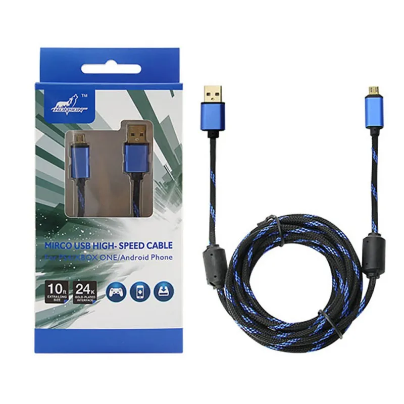 Для PS4 3 метра зарядный кабель usb зарядный кабель для PS4/xbox ONE геймпад
