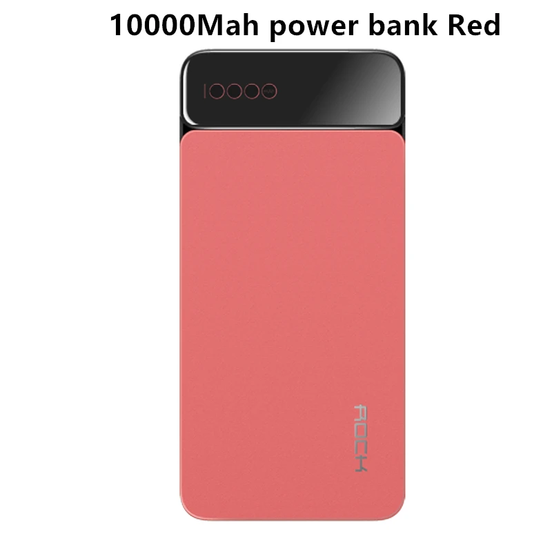 Рок-н-Мощность банк 10000mAh с цифровым Дисплей Портативный внешний Тип батареи C 5V 3A Мощность банк для iphone X для Xiaomi - Цвет: bank Red