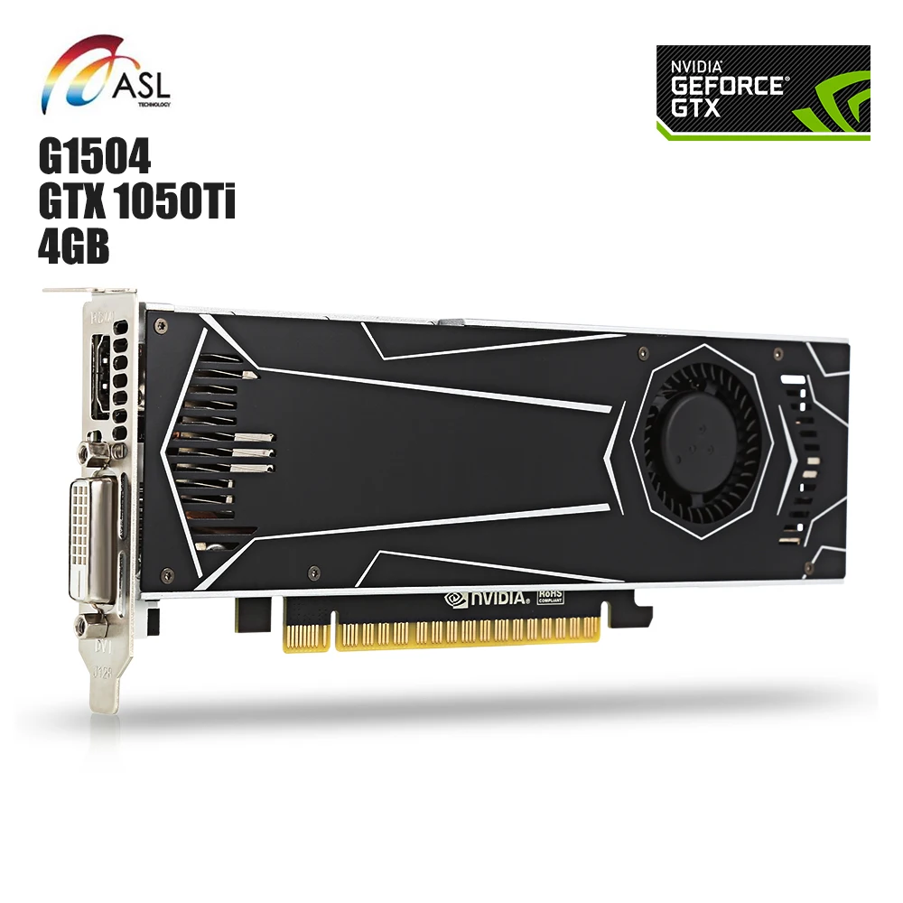 ASL G1504 1050Ti 4 ГБ видео Графика карты с GP107 400 1290 мГц 128bit GDDR5 Поддержка HDMI DVI DirectX 12 для