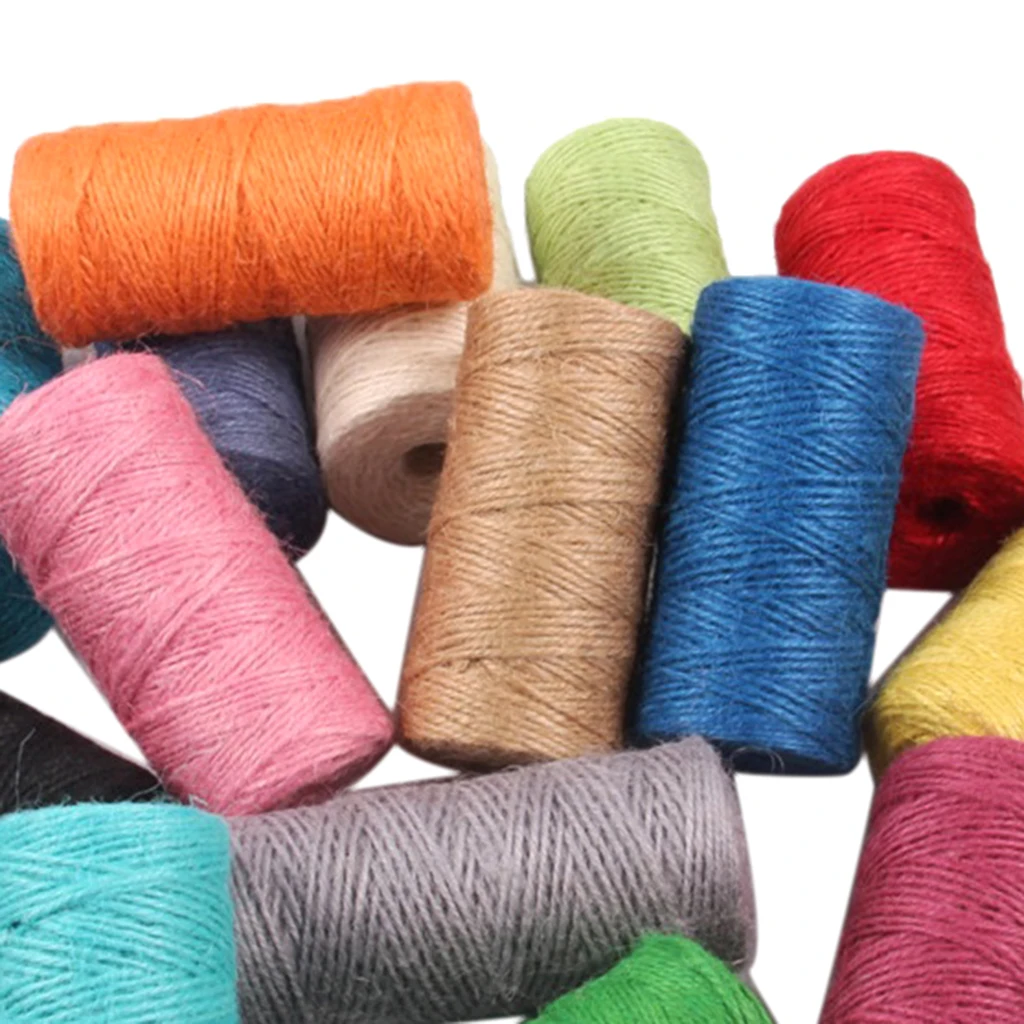 328ft  Jute Twine 2mm Jute Rope Packing Materials Wrapping String DIY Crafts Festivel Home Garden Decorations