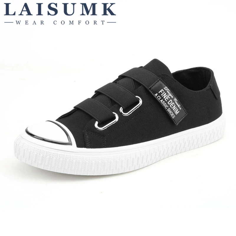 

2019 LAISUMK Men Casual shoes Spring Summer Breathable Lace-Up Canvas shoes Male Flats Fashion Flat Loafers