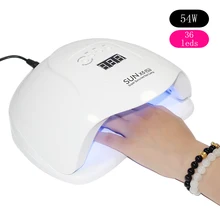 54 Вт 36 ламповых шариков Светодиодная лампа для сушки ногтей 36 Вт Светодиодный УФ-лед сушилка для сушки гель-лака для ногтей автоматический датчик таймер маникюрные инструменты