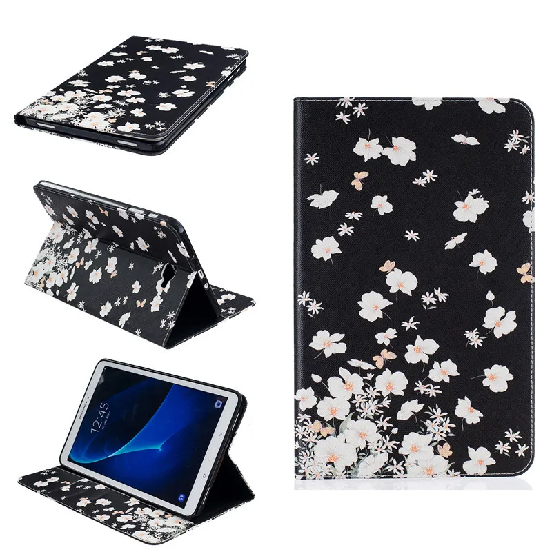 For Samsung Galaxy Tab A 10.1 Case T580T585SM-T580T580N Case Tablet Cover Print Folio PU Leather Wallet Protective Shell Bag (48)