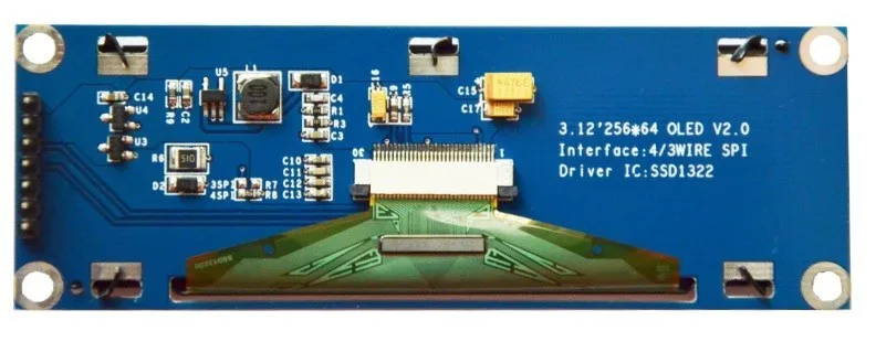 Оптовая продажа 5 шт. 3.12 дюймов 7 P SPI синий OLED модуль SSD1322 Drive IC 256*64 параллельный интерфейс