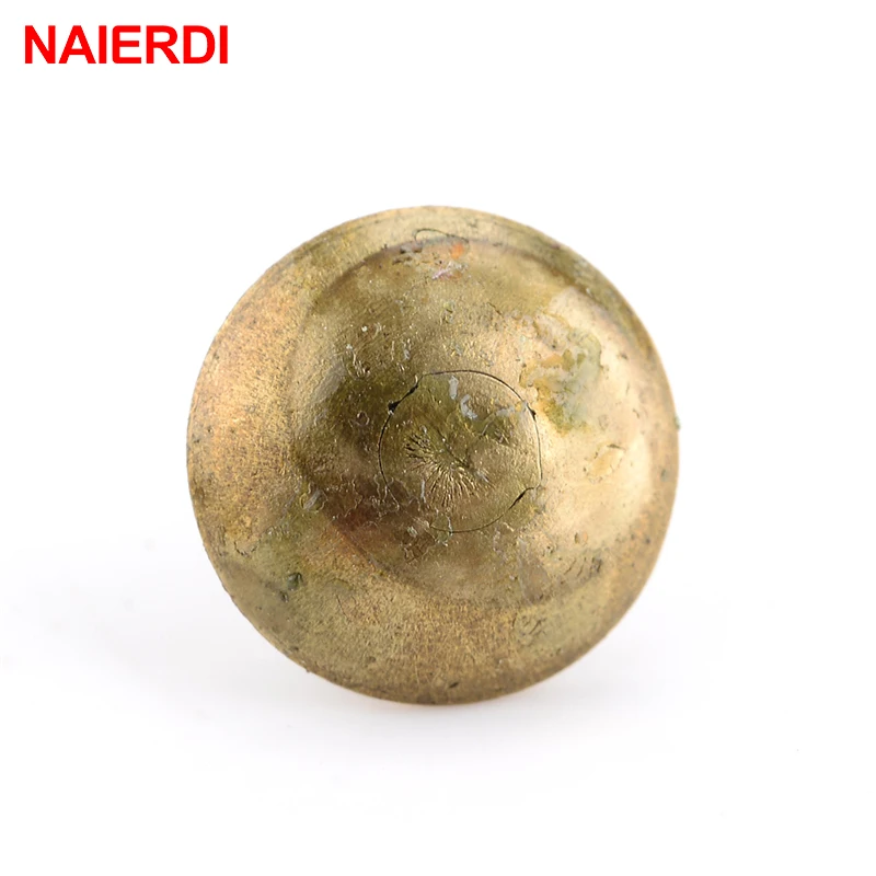 100PCS NAIERDI 8.5x16mm 청동 압정 골동품 장식 보석 선물 상자 푸시 핀 10x10mm 도어 네일 패스너 하드웨어
