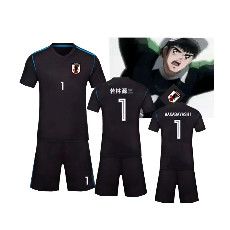 

2019 cos Captain Tsubasa Wakabayashi Genzo Jersey Football Suit Uniform Quick dry fabric Kid Adult size Cosplay Costume