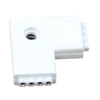 

5x HeroNeo 1pc RGB L Shaped 4 Pins 2 Way Female Connector Adapter For 3528 5050 LED Strip Light