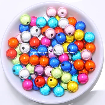 샤이닝 믹스 드림 아크릴 라운드 스페이서 비즈 참, 쥬얼리 제작용 사이즈 선택, 4mm, 5mm, 6mm, 8mm, 10mm, 12 mm