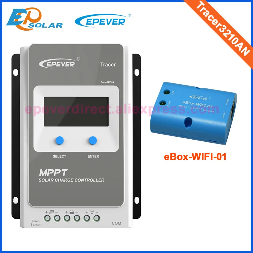 

Solar Power Charger Tracer3210AN controller MPPT EPEVER EPsolar 30A 30amps Wifi eBOX wireless adapter box Battery 12V/24V work