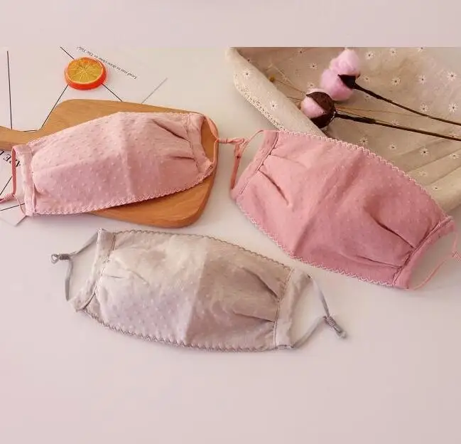 

Women's thicken warm solid color cotton lining masks lady's PM 2.5 breathable mouth-muffle R692