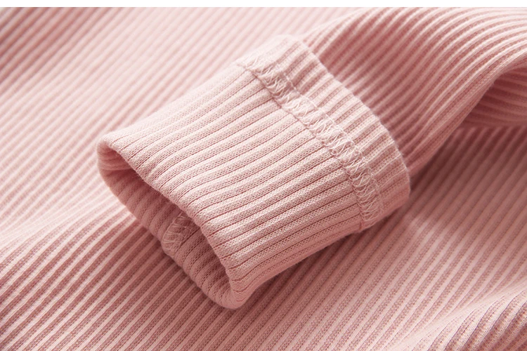 2018 Spring Autumn 100% Cotton White Grey Pink Solid Color Long Sleeve Pleated Turn-Down Collar Neck T Shirt For Girls 10 Years (17)