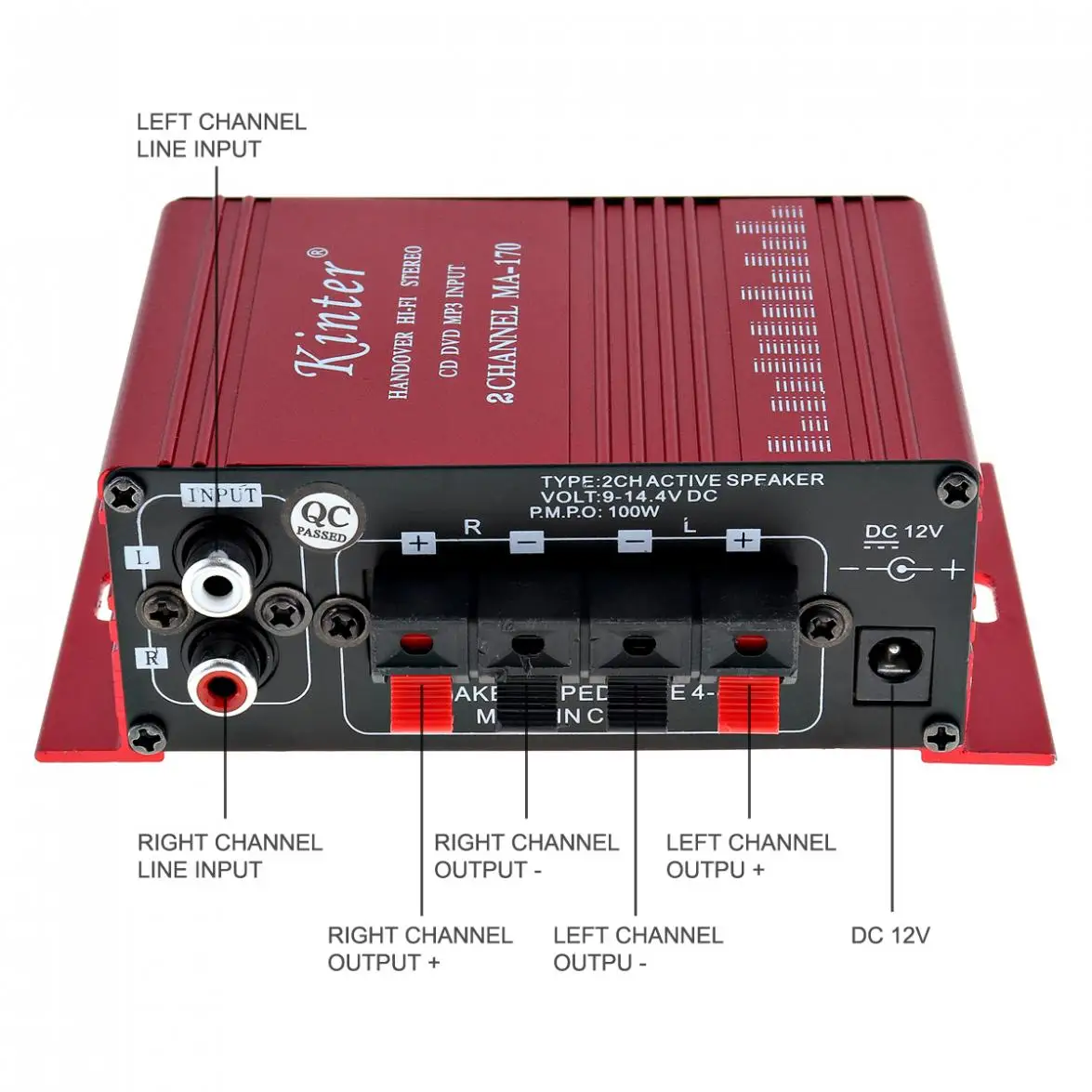 Kinter Mini 2CH Hi-Fi Авто Стерео усилитель Усилитель Поддержка DVD CD MP3 вход для автомобиля мотоцикла дома