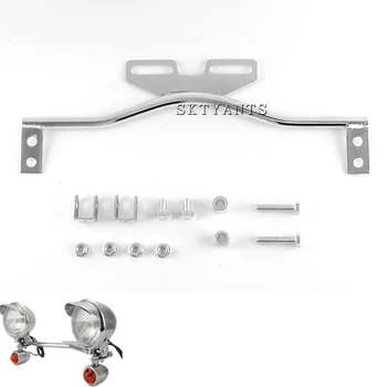 

1 Piece Chrome Black Motorcycle Light Bracket Bar Driving Spot Fog Passing Turn Signal Light For Dyna Super Glide Road Glide