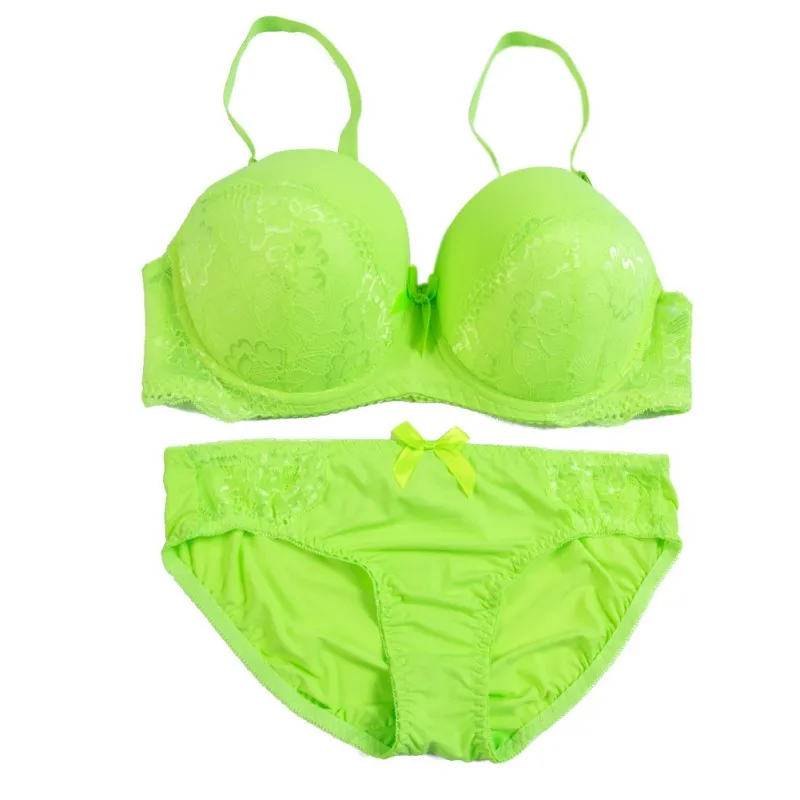 1pcs Female Women Bra + Briefs Set Solid Lace Sexy Lingerie Women Underwear Push Up Bra Plus Size Big Size Dropshipping