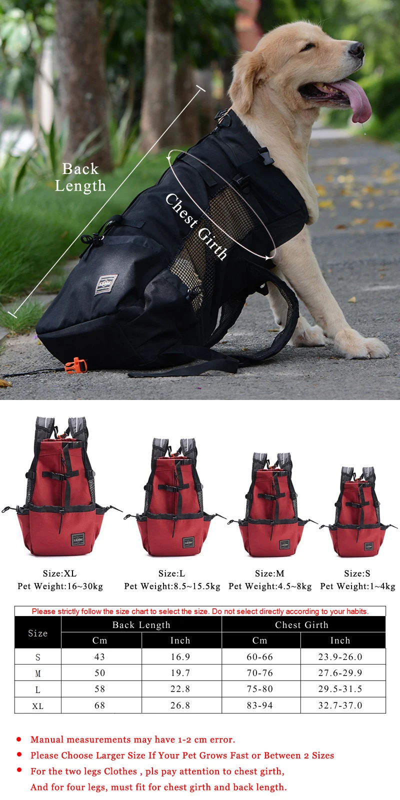 Прямая поставка, дышащая Сумка-переноска для собак, регулируемые дорожные сумки для больших собак, рюкзак для больших собак, золотистый ретривер, бульдог