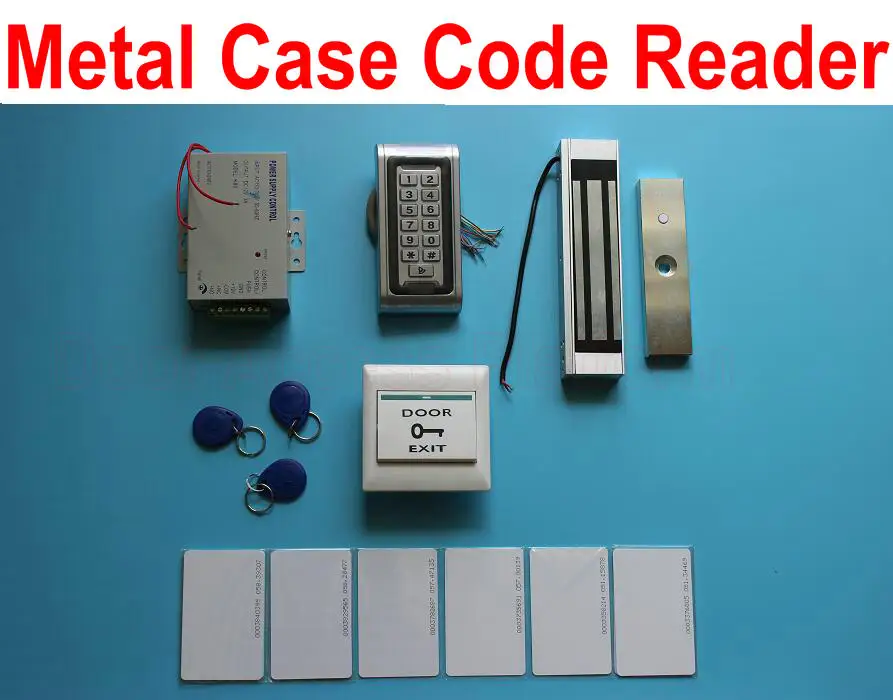 

Metal case outdoor use 125KHz ID card keytag+Password standalone reader access control machine with magnetic lock, power supply